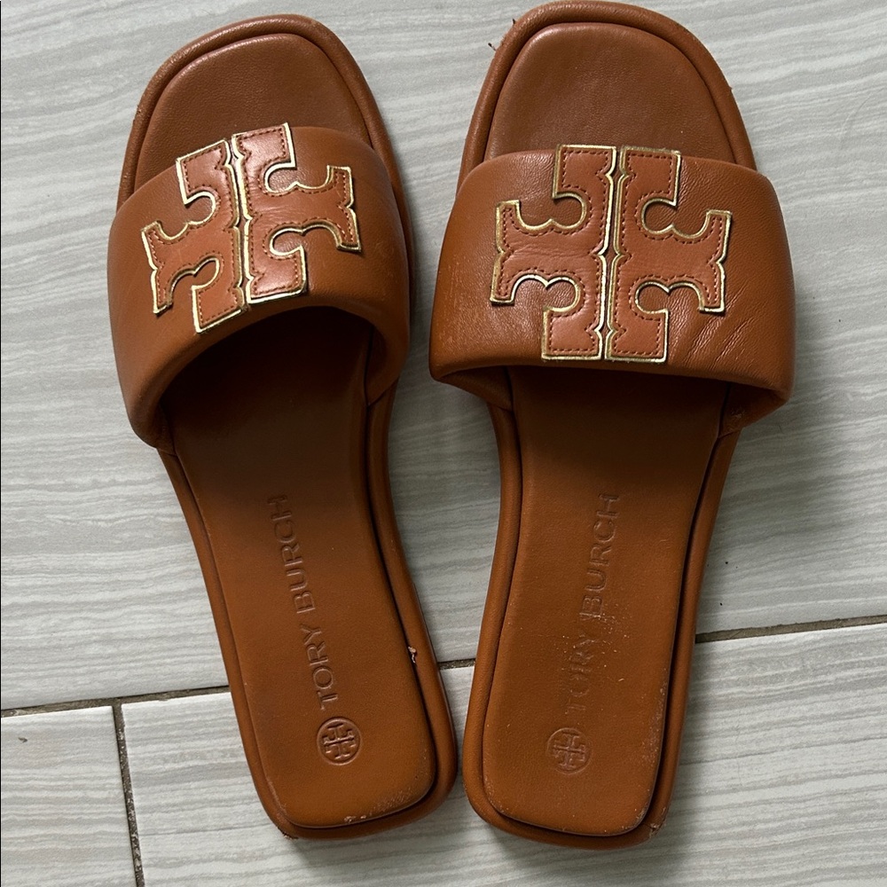 Tory Burch Tan Slide Sandals